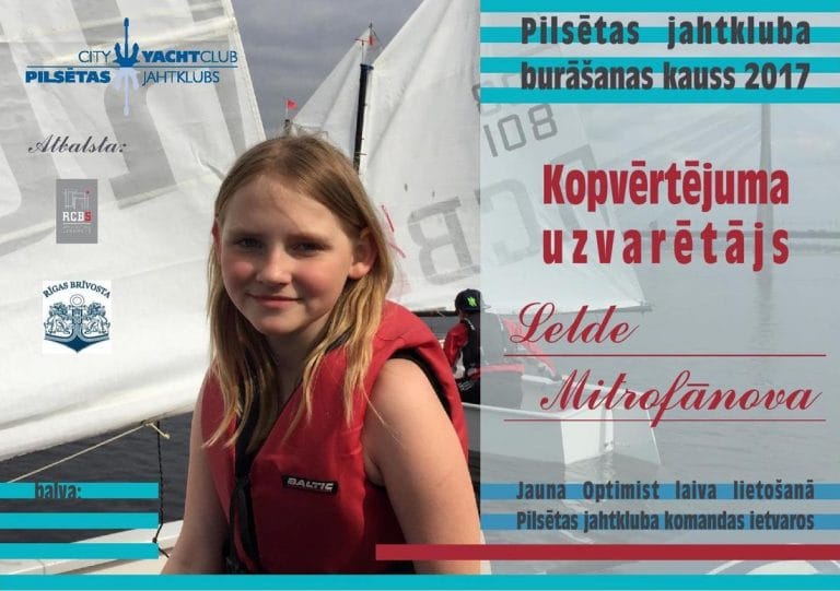 Pilsētas jahtkluba burāšanas kauss 2017 uzvarētājs